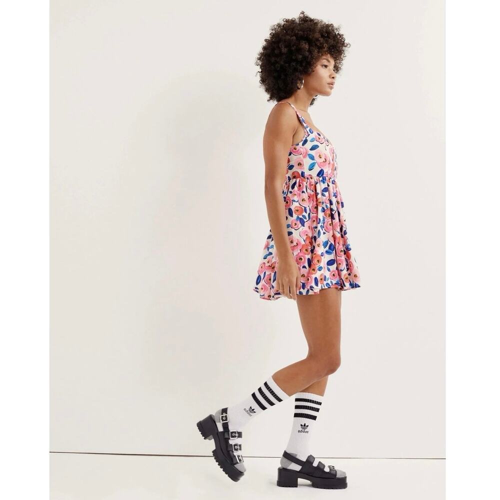 For Love & Lemons NWT Gianna Pink Floral Corset Mini Dress sz Small - Picture 7 of 11